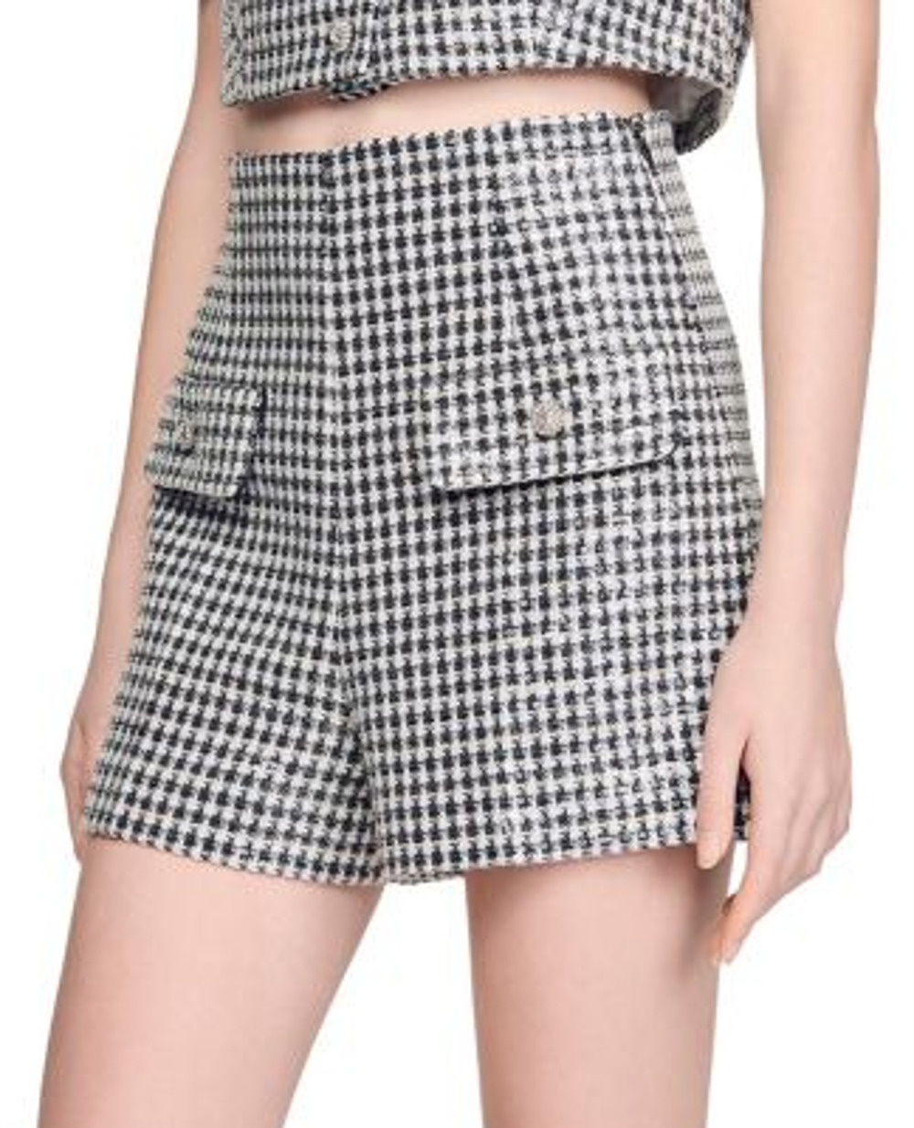Sandro Chic Multicolor Tweed Shorts Size 38/US 6